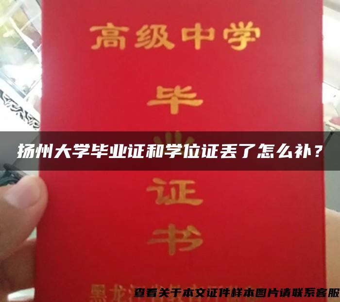 扬州大学毕业证和学位证丢了怎么补？