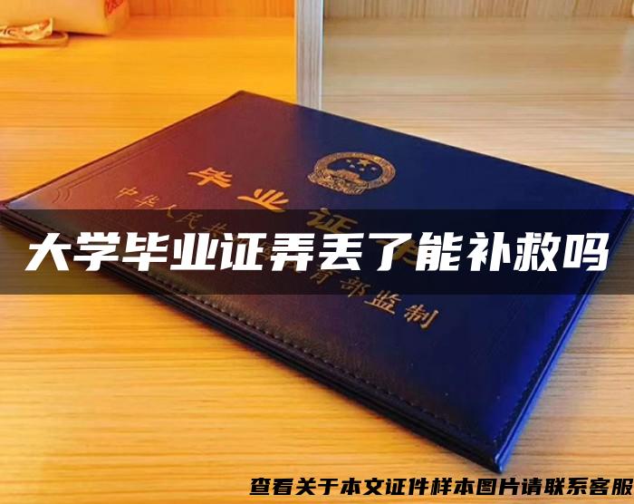 大学毕业证弄丢了能补救吗