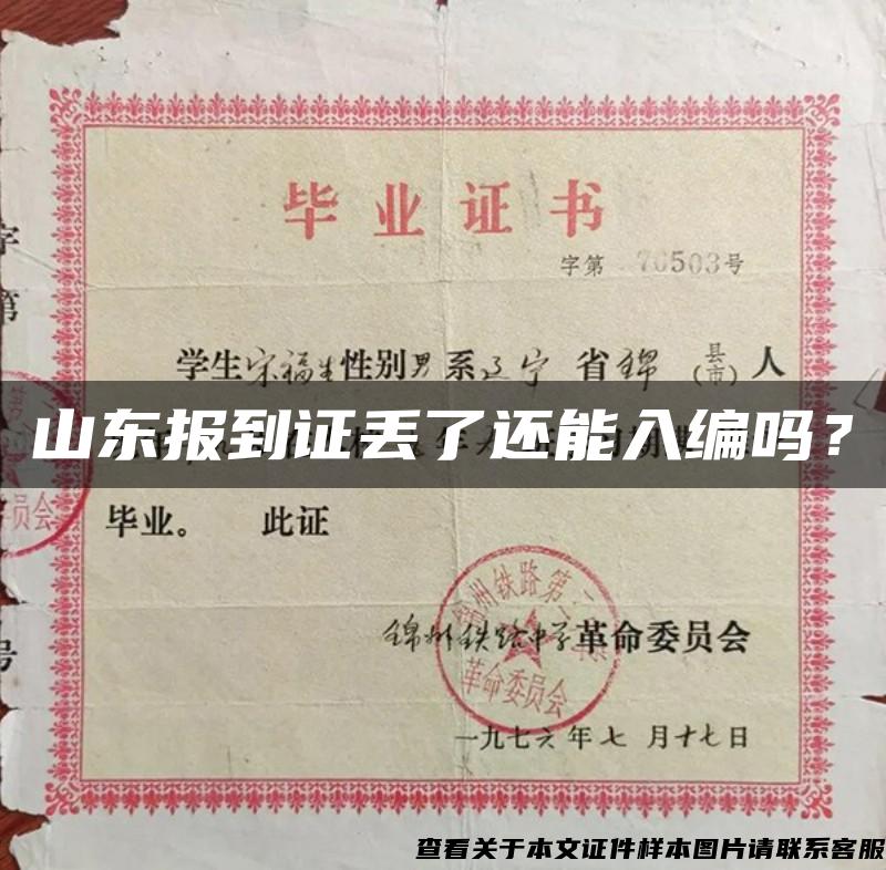 山东报到证丢了还能入编吗？