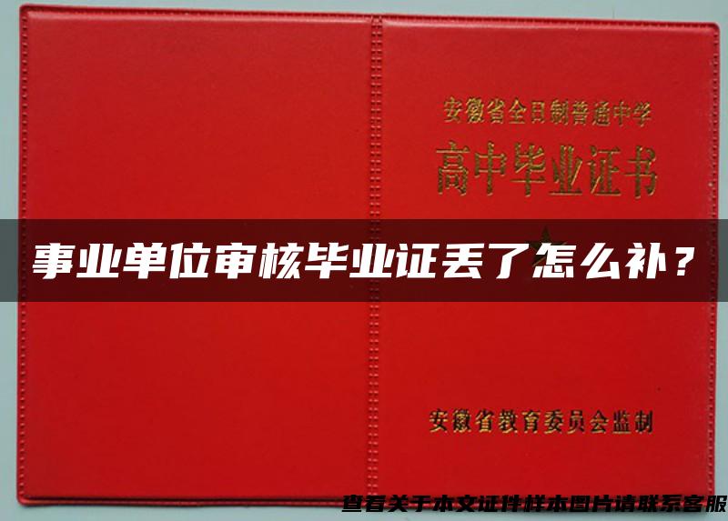 事业单位审核毕业证丢了怎么补？