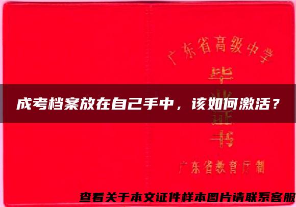 成考档案放在自己手中，该如何激活？