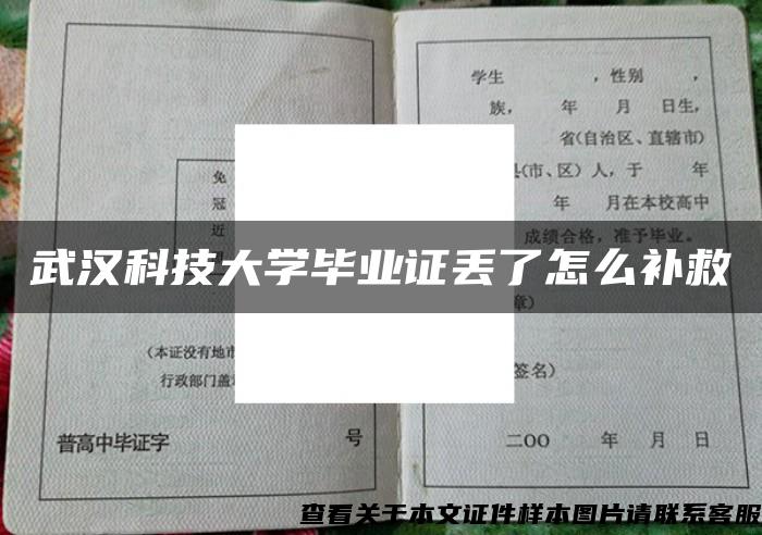 武汉科技大学毕业证丢了怎么补救