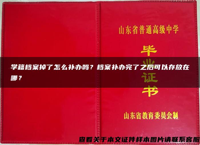 学籍档案掉了怎么补办吗？档案补办完了之后可以存放在哪？