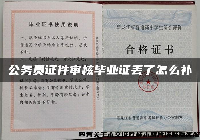 公务员证件审核毕业证丢了怎么补