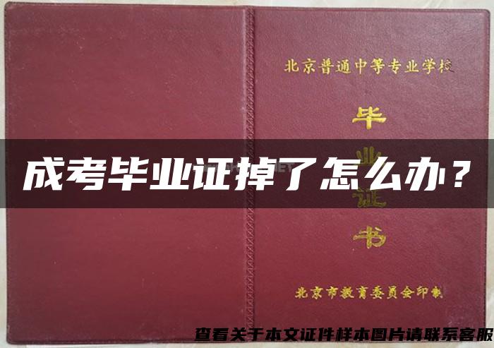 成考毕业证掉了怎么办？