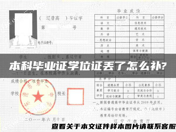 本科毕业证学位证丢了怎么补?