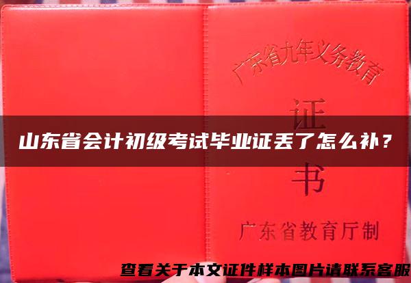 山东省会计初级考试毕业证丢了怎么补？