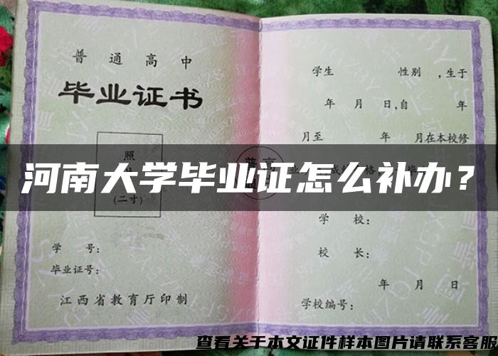 河南大学毕业证怎么补办？