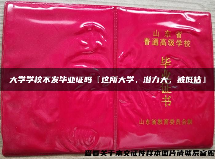 大学学校不发毕业证吗『这所大学，潜力大，被低估』