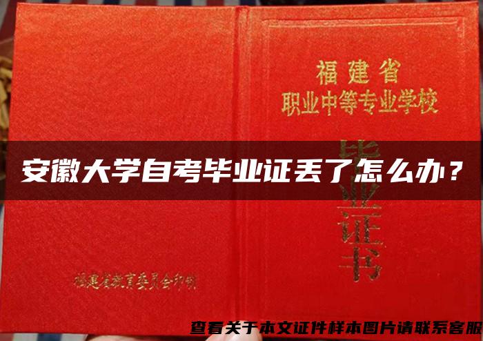 安徽大学自考毕业证丢了怎么办？