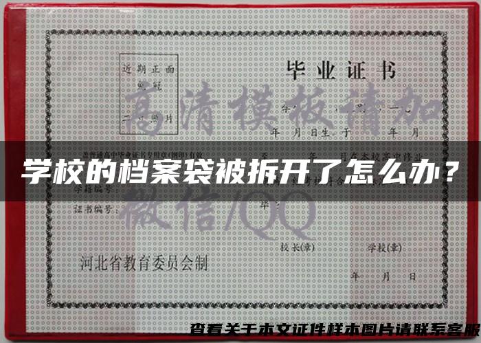 学校的档案袋被拆开了怎么办？