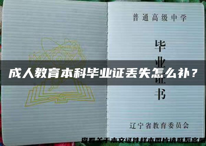 成人教育本科毕业证丢失怎么补？