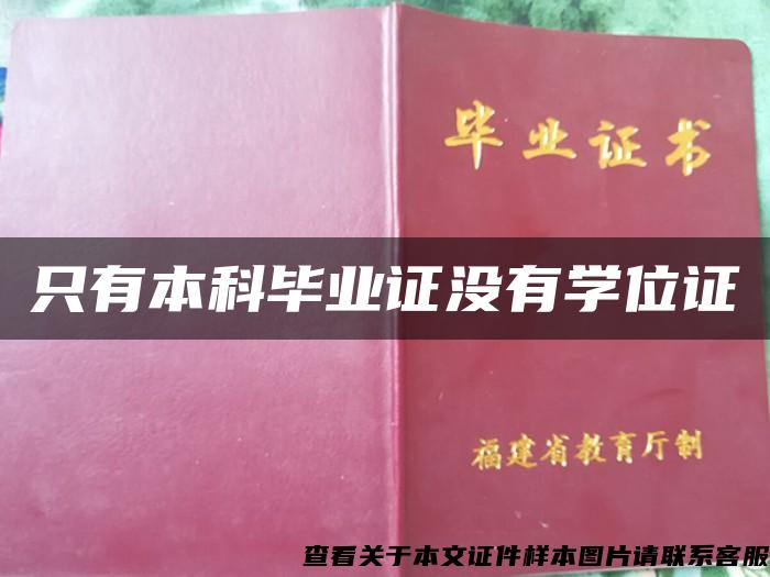 只有本科毕业证没有学位证