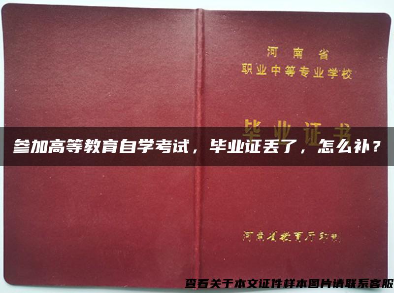 参加高等教育自学考试，毕业证丢了，怎么补？