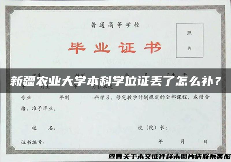 新疆农业大学本科学位证丢了怎么补？