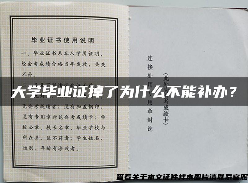 大学毕业证掉了为什么不能补办？