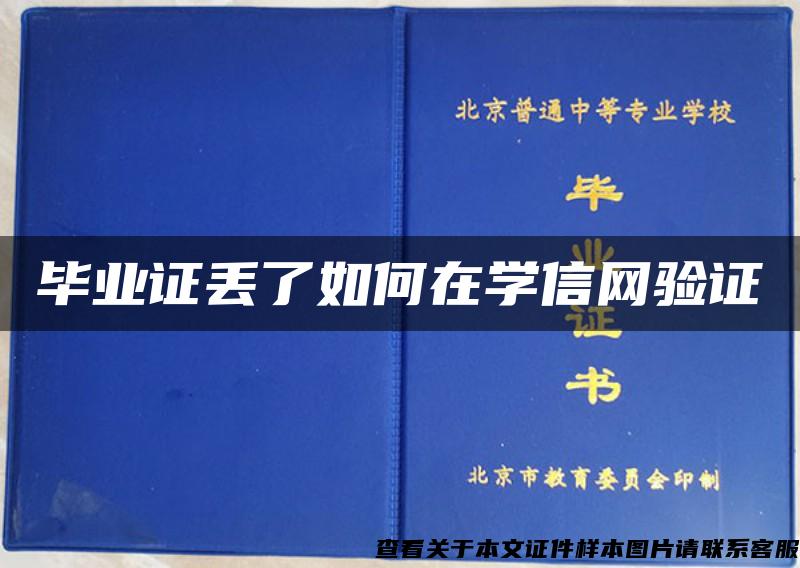 毕业证丢了如何在学信网验证