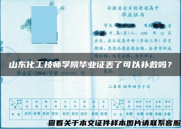 山东化工技师学院毕业证丢了可以补救吗？