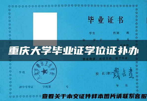 重庆大学毕业证学位证补办