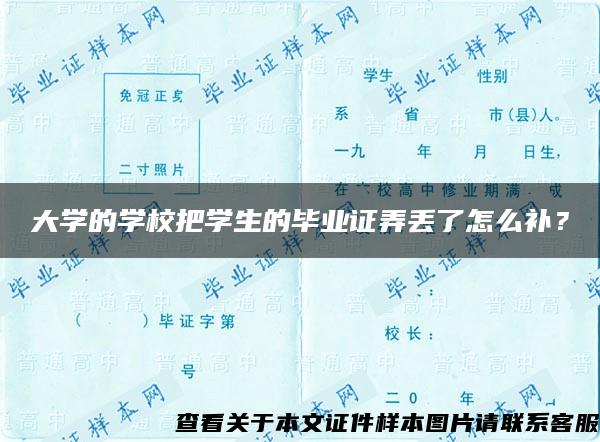 大学的学校把学生的毕业证弄丢了怎么补？