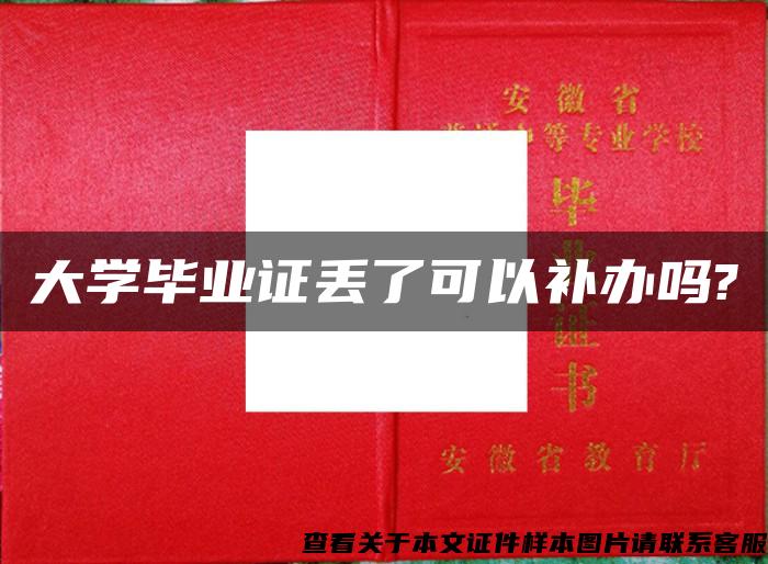 大学毕业证丢了可以补办吗?