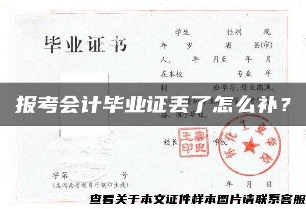 报考会计毕业证丢了怎么补？