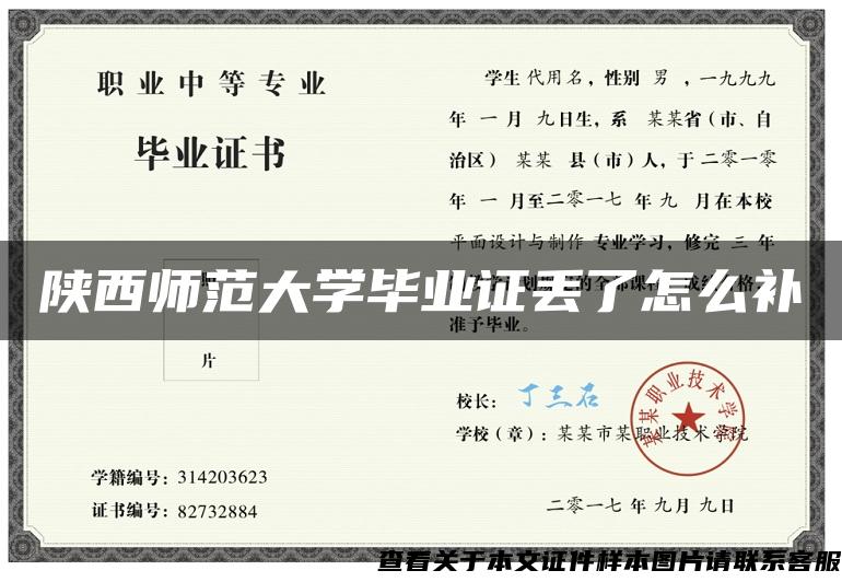 陕西师范大学毕业证丢了怎么补