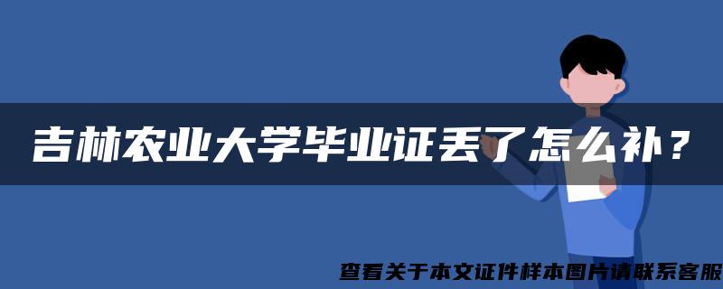 吉林农业大学毕业证丢了怎么补？