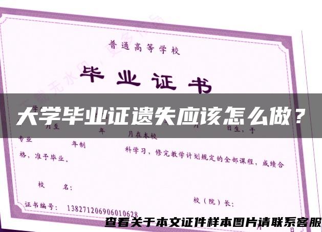 大学毕业证遗失应该怎么做？