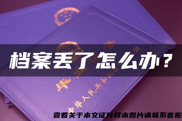 档案丢了怎么办？