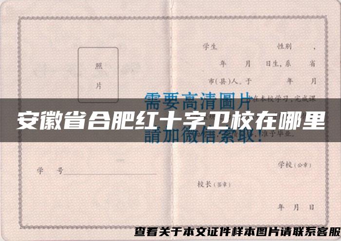 安徽省合肥红十字卫校在哪里