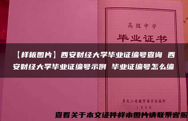 【样板图片】西安财经大学毕业证编号查询 西安财经大学毕业证编号示例 毕业证编号怎么编