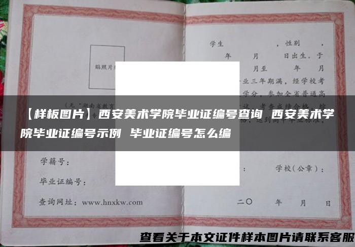 【样板图片】西安美术学院毕业证编号查询 西安美术学院毕业证编号示例 毕业证编号怎么编