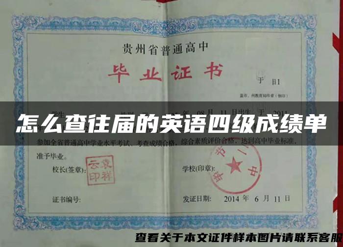 怎么查往届的英语四级成绩单