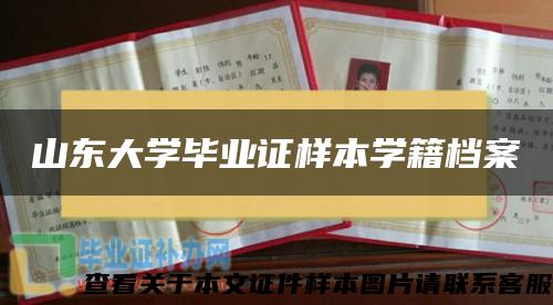 山东大学毕业证样本学籍档案