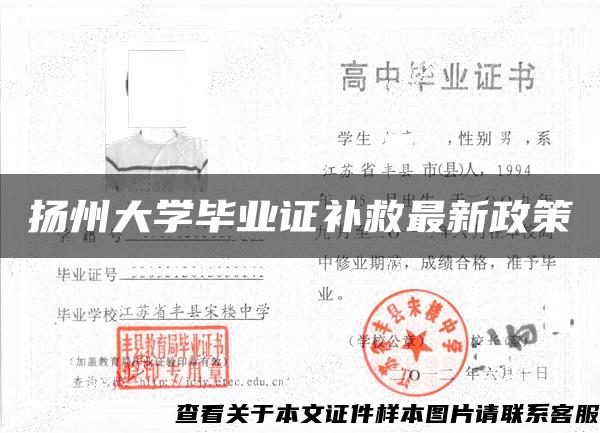 扬州大学毕业证补救最新政策