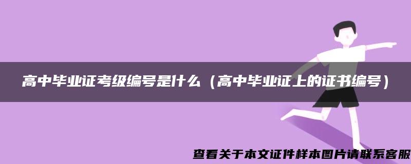 高中毕业证考级编号是什么（高中毕业证上的证书编号）