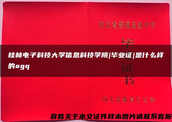 桂林电子科技大学信息科技学院|毕业证|是什么样的agq