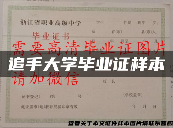 追手大学毕业证样本