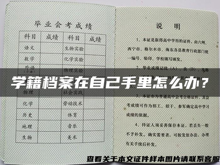 学籍档案在自己手里怎么办？