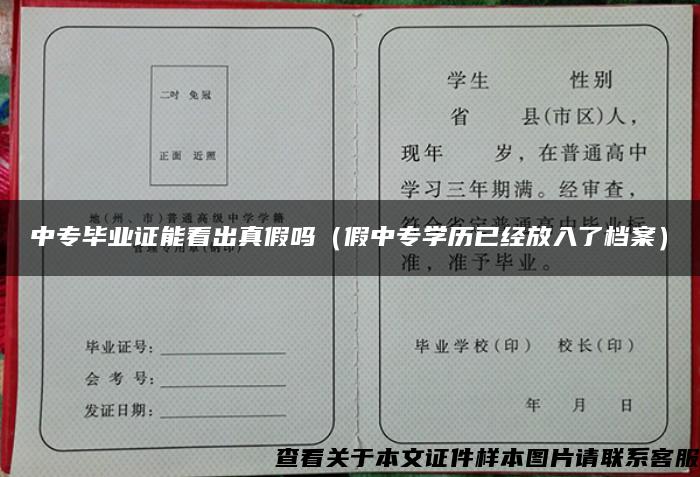 中专毕业证能看出真假吗（假中专学历已经放入了档案）