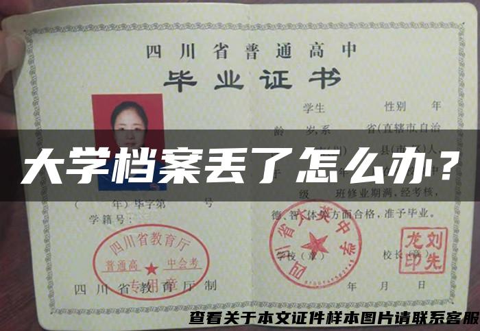 大学档案丢了怎么办？