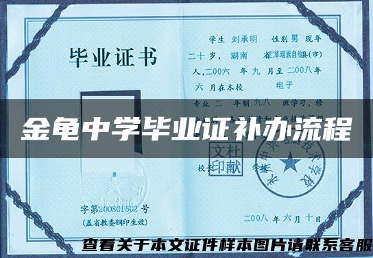 金龟中学毕业证补办流程