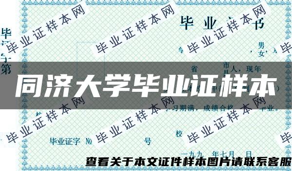 同济大学毕业证样本