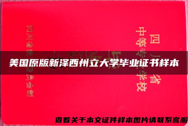 美国原版新泽西州立大学毕业证书样本