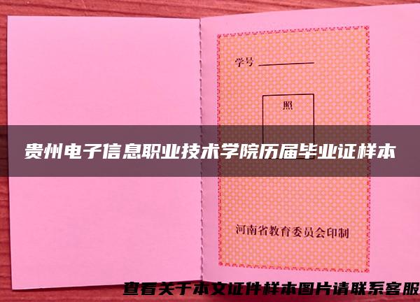 贵州电子信息职业技术学院历届毕业证样本