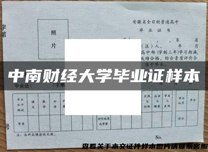 中南财经大学毕业证样本