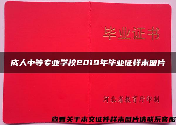 成人中等专业学校2019年毕业证样本图片