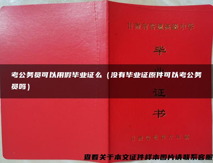 考公务员可以用假毕业证么（没有毕业证原件可以考公务员吗）