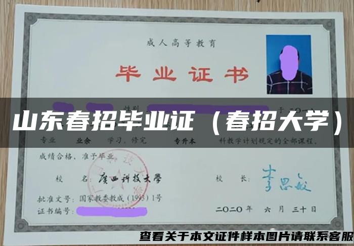 山东春招毕业证（春招大学）